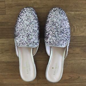 Never worn Kate spade sparkle slip ons